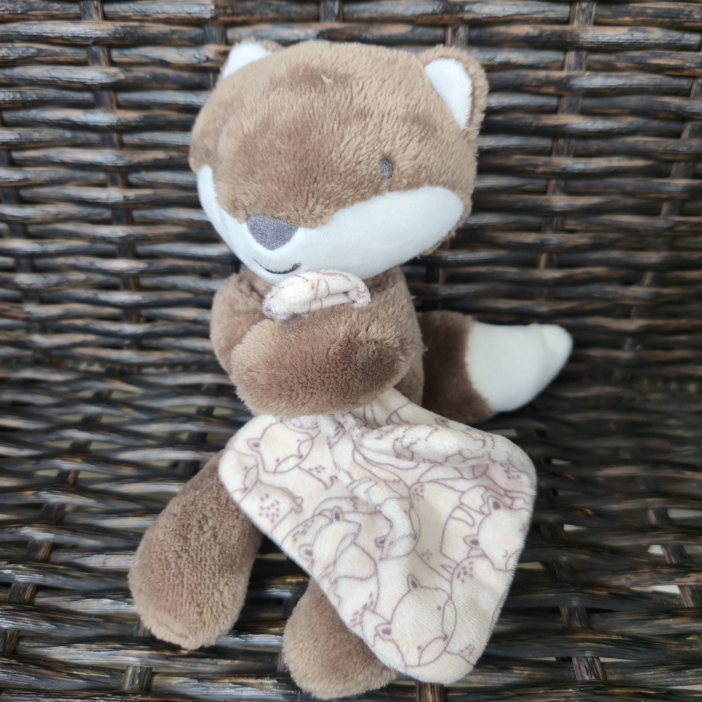 Carter's Just One You 9" BROWN FOX Lovey Rattle Plush Security Crinkle Tail Toy